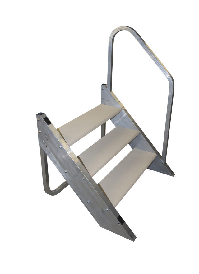 Dock 3-Step With Hand Rail-Beige