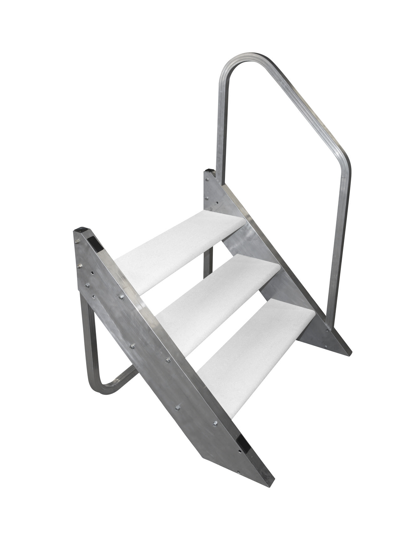 Dock 3-Step With Hand Rail-White